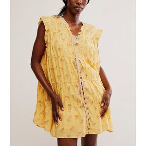 Free People Yellow Floral Mini Dress